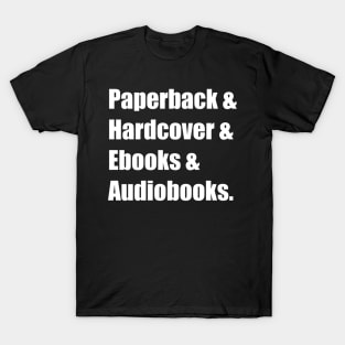 Book Formats (white) T-Shirt